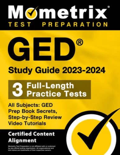 GED Study Guide 2023-2024 All Subjects - 3 Full-Length Practice Test - VERY GOOD - Image 1 of 1