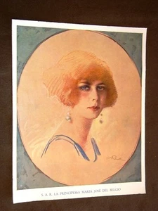 Ritratto del 1930 Sua Altezza Reale La Principessa Maria Josè del Belgio - Picture 1 of 1