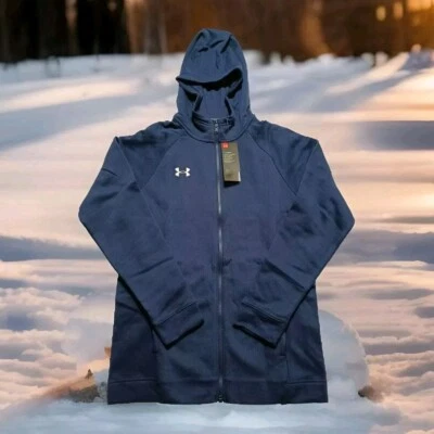 New Under Armour Full Zip Fleece Hoodie 3XL Men's Hustle Navy - Image 1 of 4