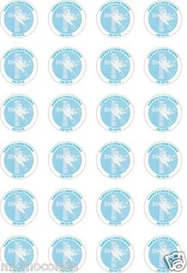 24x TAZA DE PAPEL PRECORTADA PERSONALIZADA NIÑOS/AZUL BAUTIZO ARROZ/OBLEA ADORNOS PARA PASTELES - Imagen 1 de 1