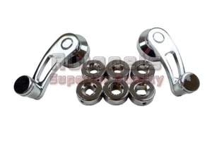 Manivelas/manijas de ventana cortas cromadas de 3" se ajustan a Hot Rod Chevy Ford Mopar Rat - Imagen 1 de 2