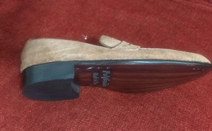 Handmade leather brown suede loafers for men's - Picture 1 of 1