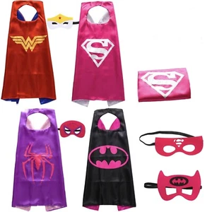 Unofficial Assorted Superhero Cape and Mask Set Girl/Boy, NEW, Ages 3+, OSFM - Picture 1 of 29