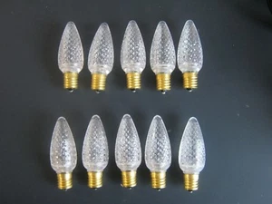 NEW QTY 10 C9 LED faceted clear warm white Christmas replacement bulbs - Picture 1 of 2
