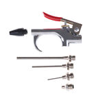 5Pc Air Compressor Blow Gun Tool Kit 3 Nozzles Inflation Needle Spray Blower  Ga