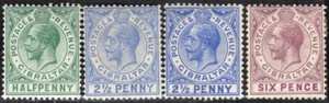 GIBRALTAR 1912 STAMP Sc. # 66, 69/70 INCLUDED 69a MH - Picture 1 of 2