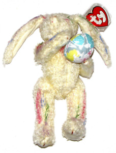 1993 Ty Beanie Baby Georgia La peinture éclaboussée lapin de Pâques arc-en-ciel