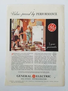 1932 GE General Electric todo acero refrigerador niño camarógrafo hermana anuncio vintage - Imagen 1 de 1