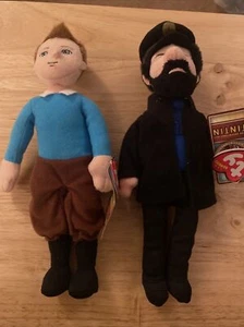 TY The Adventures Of Tintin Captain Haddock And Tintin Ty Beanie Babies Tags - Picture 1 of 7