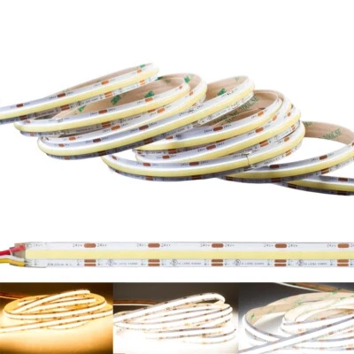 16ft Dual Color Under Cabinet COB LED Light Strip 2700K - 6500K + Remote + Power - Image 1 of 4