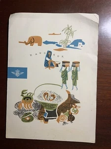 Menú de aerolínea vintage KLM Royal Dutch Airlines Bangkok - Imagen 1 de 3