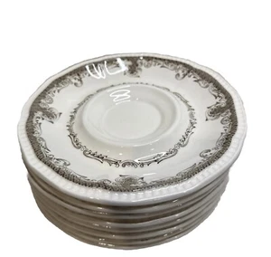 Vtg Shakespeare's Sonnets by Kensington Saucer England Stoneware 6 1/4 Set Of 8 - Picture 1 of 8