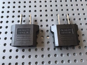 2 Pack European To Us Plug Adapter, EU To US Adapters, Europe To Usa Black - Picture 1 of 3