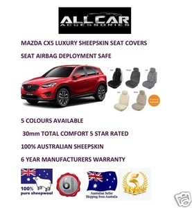 Sheepskin Car Seatcovers for Mazda CX5 , Five colours, Seat Airbag Safe 30mmTC - Picture 1 of 9