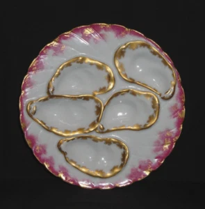 Antiker Austernteller ~ Fuchsia ~ Haviland & Co Limoges ~ Bailey Banks & Biddle - Bild 1 von 8