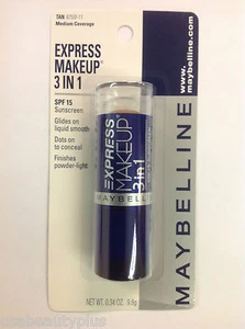 Maybelline Express 3 in 1 Foundation SPF 15 ( TAN ) NEW & CARDED. - Picture 1 of 2