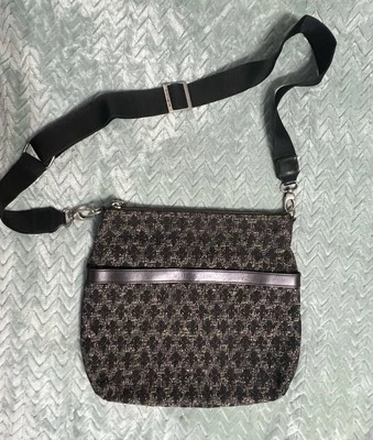 PATRICK COX BLACK FLEUR DE LIS Shoulder Satchel Purse Bag Black Kings Crossbody - Image 1 of 4