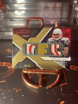 2008 Randy Moss 3 Colored Stitch Game Used Patch 20/25 SPX  - Image 1 of 2