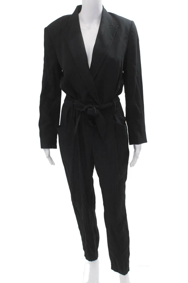 Mono para mujer IRO negro cuello en V manga larga talla M Foto 1 de 4