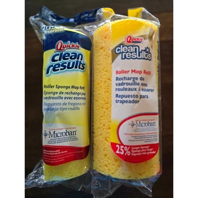 Juego de 2 Recambios de Esponja Rodillo Fregona Quickie Clean Results Tipo M Microban Foto 1 de 4