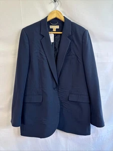 Michael Kors Navy One-Button Mensy Blazer Size 12 With Wrinkling Present - Picture 1 of 6