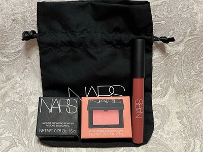 NARS Orgasm Edge Blush 02 Laguna Bronceador y Lápiz Labial Tamaño de Viaje Maquillaje y Bolsa Set Foto 1 de 4