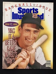 Ted Willams Sports Illustrated Mag 4/16/90 No Label Boston Red Sox HOF All-Star - Picture 1 of 2