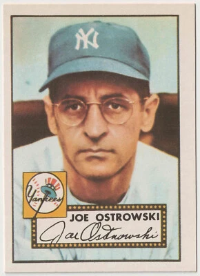 1983 Topps 1952 Reprint Series #206 Joe Ostrowski Yankees - Image 1 of 4