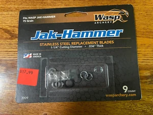 Wasp 3909 Jak-Hammer 75 Gr Replacement Blades (9) 1.25" Cutting Diameter, O-Ring - Picture 1 of 4