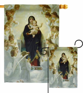 The Virgin With Angels Garden Flag Faith Religious Decorative Yard House Banner - Picture 1 of 17