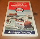 1947 ESSO CRUISING GUIDE 2 NAUTICAL MAP KENNEBUNKPORT TO FALL RIVER GAS OIL ROAD