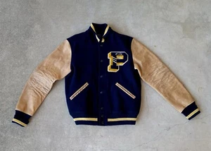Polo Ralph Lauren Leather Wool Varsity P Letterman Jacket NWT - Picture 1 of 13