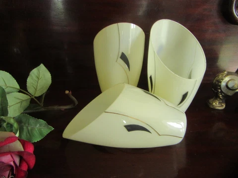 Three  Art Deco Glass Cone Shaped Lightshades Cover