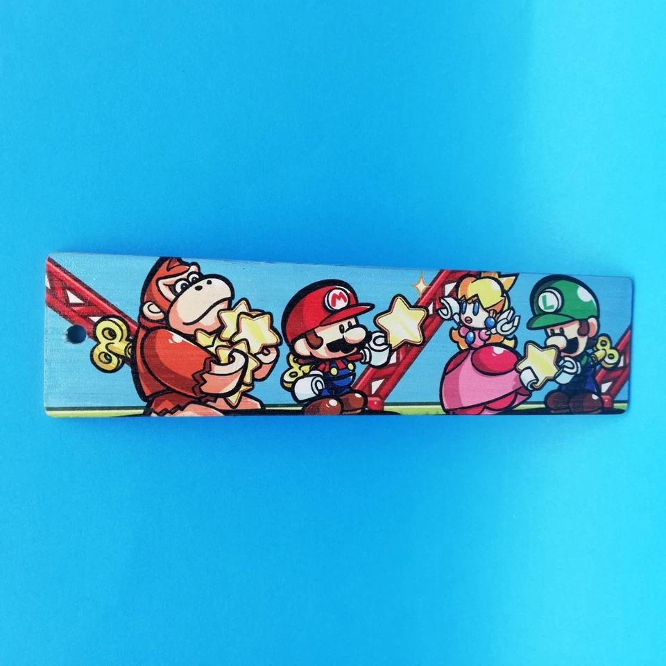 Mario vs Donkey Kong Colour Bamboo Bookmark - rear engraving optional