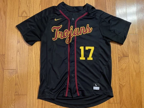 USC Trojans Baseball Jersey Nike Mens L Black Red #17 Cover