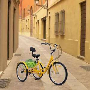 Erwachsene Faltrad 24 Zoll Klappfahrrad 7 Gänge Dreirad Klapprad Folding Bike DE - Bild 1 von 15