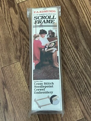 Cross Stitch Scroll Frame FA Edmunds Frame 6 x 12 Hardwood Split Needlecraft - Image 1 of 2