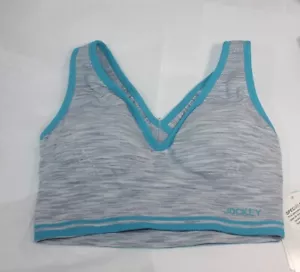 NEW JOCKEY Sport MEDIUM IMPACT BRA seamfree moisture wickingTURQUOISE JK-2061 S - Picture 1 of 6