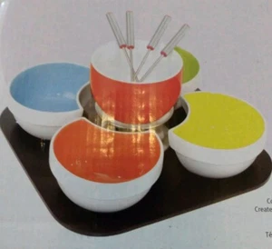 Brand New Mastrad Half Moon Serving Fondue 12 Piece Set In Original Seal - Picture 1 of 8