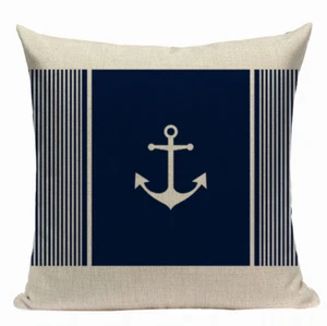 Nautical Anchor N8 Cushion Pillow Cover Whale Watching Ship Steer Sailor Sailing - Picture 1 of 5
