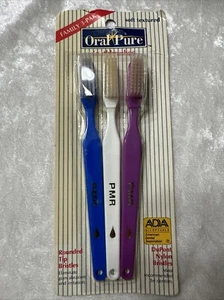 VTG 1990s PMR Toothbrush 3 Pack Unopened Kmart DuPont TYNEX ~ Blue White Purple - Picture 1 of 15