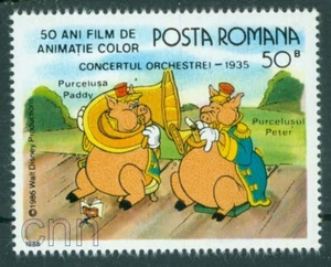 1986 Disney/Paddy&Peter/Tuba,trumpet,Orchestra Concert/Cartoons,Romania,4246/MNH - Picture 1 of 1