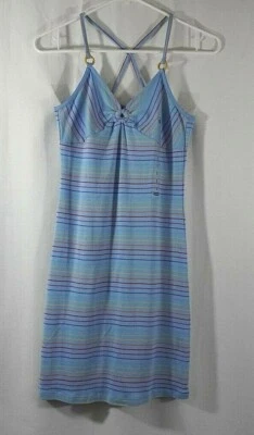 Blue Striped Multicolored Cross Back Girls Dress OLD NAVY Size L - Image 1 of 4