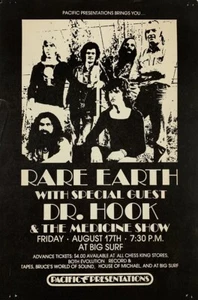Rare Earth POSTER Dr. Hook Medicine Big Surf 1973 Original Pacific Presentations - Picture 1 of 2
