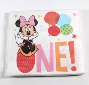 Minnie Mouse Disney Babies 1st Birthday One! Lunch Napkins Party Celebration - Picture 1 of 5
