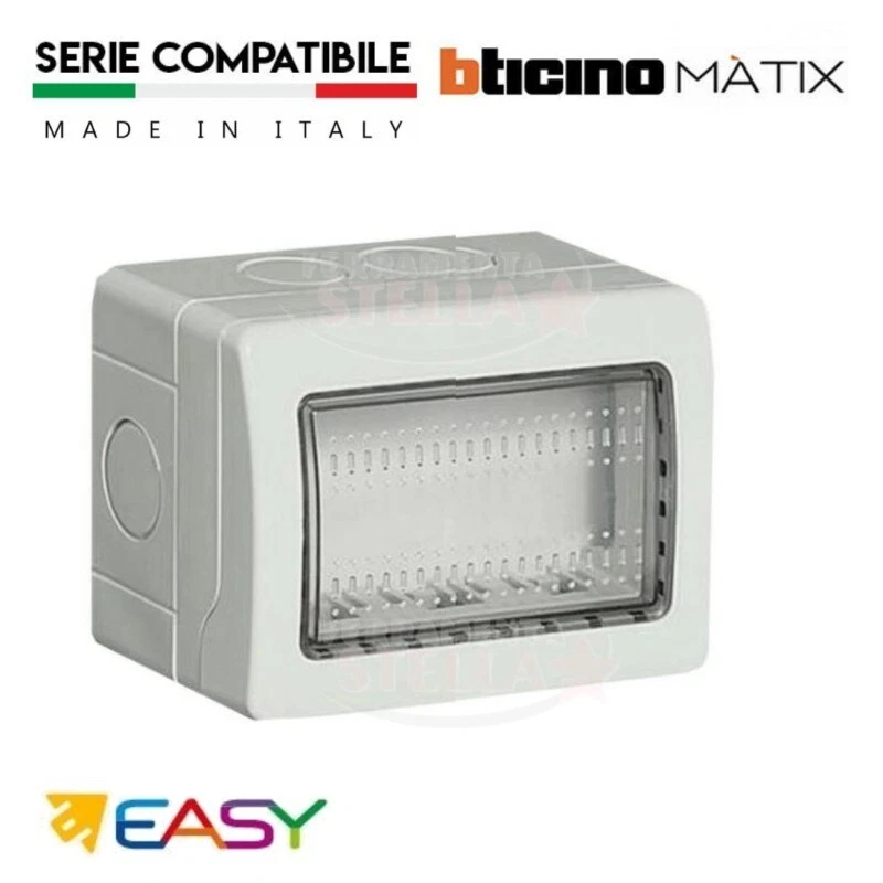 CONTENITORE STAGNO ESTERNO IP65 3 POSTI FRUTTO EASY COMPATIBILE MATIX bTICINO - Immagine 1 di 1