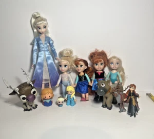 Disney Frozen Toy Lot 12 Pcs Dolls Sven Elsa Anna Figures Set - Picture 1 of 19