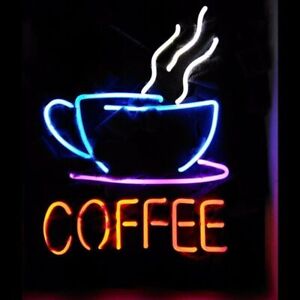 24"x20" Hot Coffee Cafe Shop Open Neon Sign Lamp Light Visual Poster Handmade L