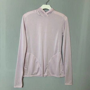 BCG Pullover Hoodie Womens Medium Pink Sheer Lightweight Athletic Thumbholes - Picture 1 of 15