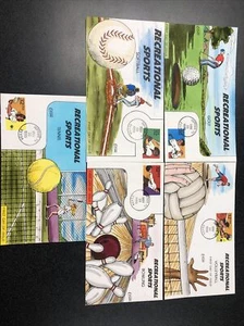 US 2961-65 Recreational Sports Set Of 5 Collins Hand Painted First Day Of Issue - Picture 1 of 3